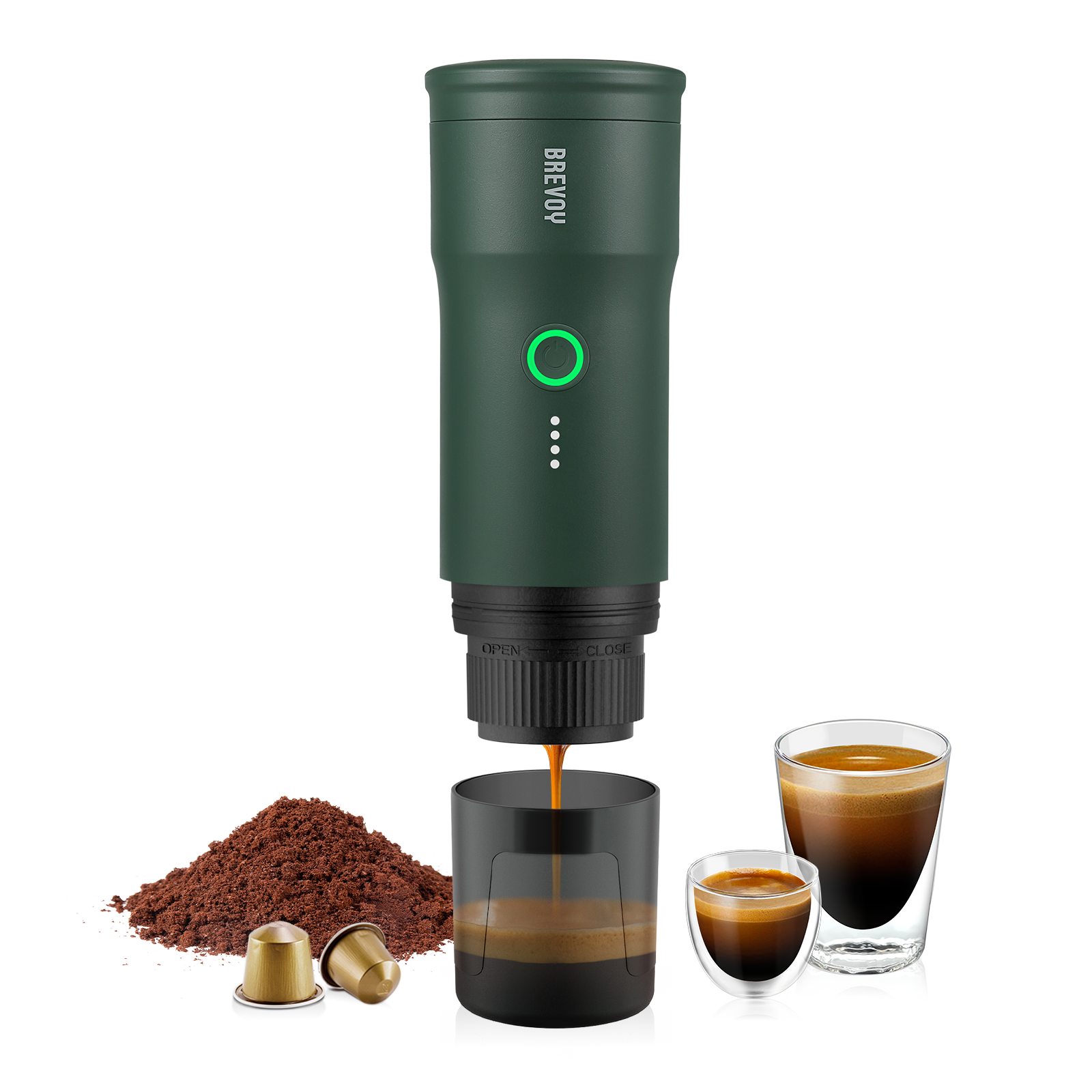 Portable Espresso Maker - Camping Green