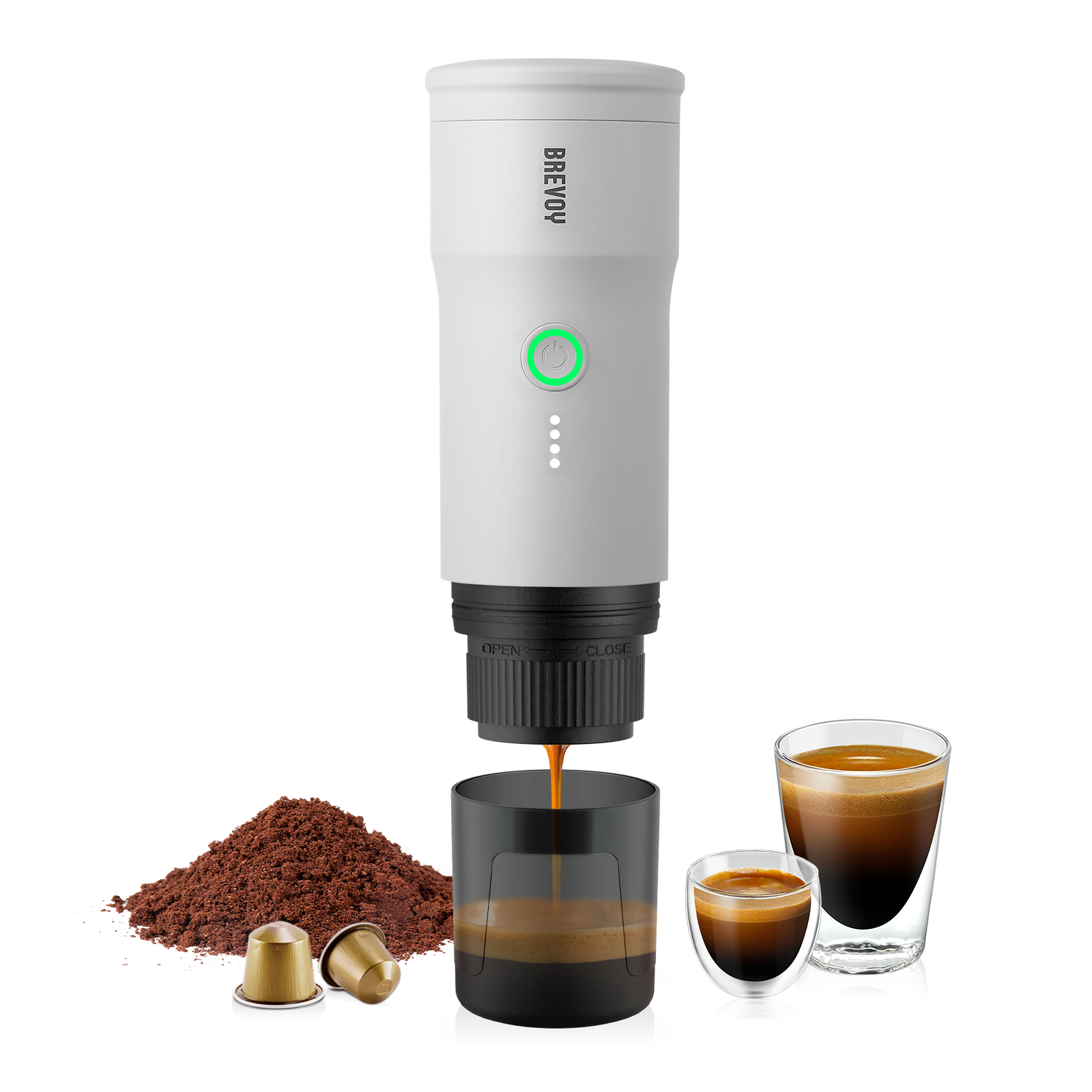 Portable Espresso Maker Lunar White BREVOY